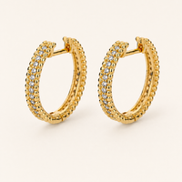 Pavé Crystal Huggie Hoops