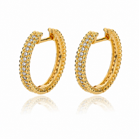 Pavé Crystal Huggie Hoops