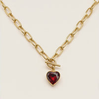 Cœur Rouge Toggle Necklace — gold 18k